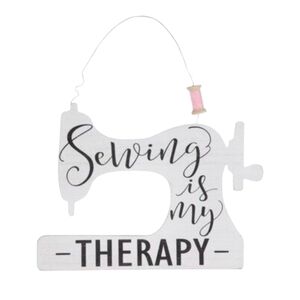 Sewing Is My Therapy Sewing Machine Wooden Wall Decor Sign